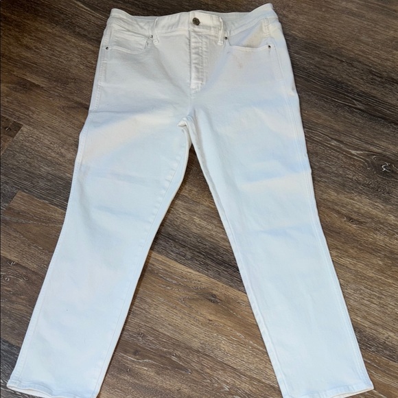 White House Black Market Denim - White House Black Market Women's White Straight Leg Jeans 12